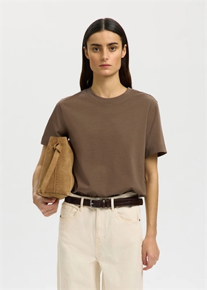 Essential ss boxy tee Chocolate Chip Selected Femme 
